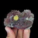 Natural Spherical Yellow Fluorite and Purple Octahedral Fluorite, Mineral Specimen:Zhejiang,China (80*50*30MM) - image 2