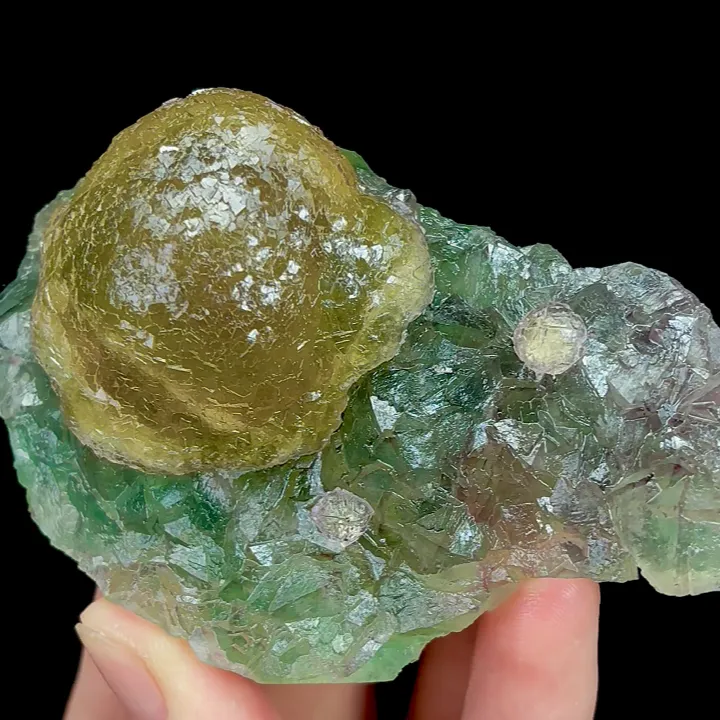 Natural Spherical Yellow Fluorite, Mineral Specimen:Beijing,China (85*55*30MM) - image 4