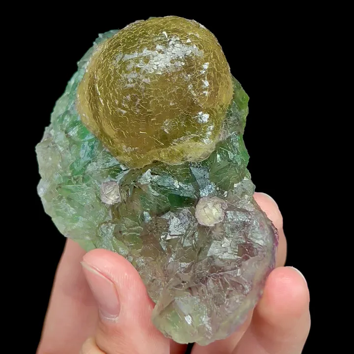 Natural Spherical Yellow Fluorite, Mineral Specimen:Beijing,China (85*55*30MM) - image 3