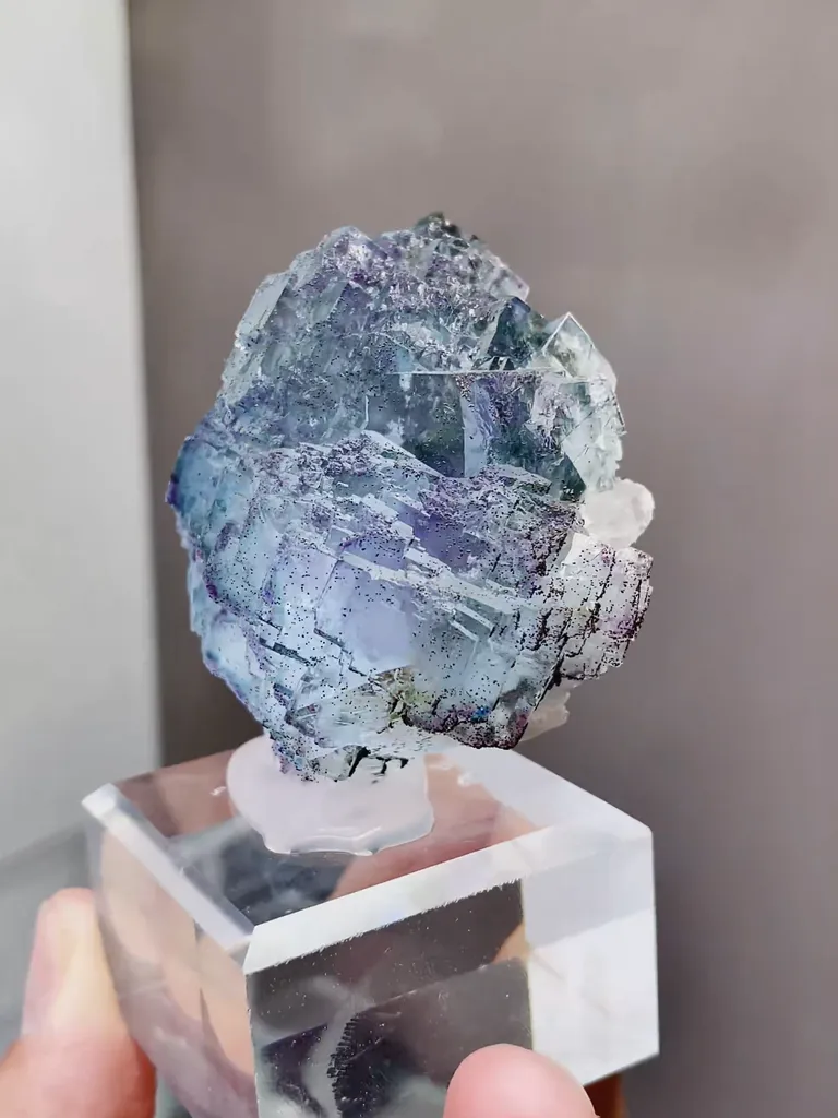 Natural Stepped Blue Fluorite comes from Yaogangxian,Hunan 55*30*50MM - image 4