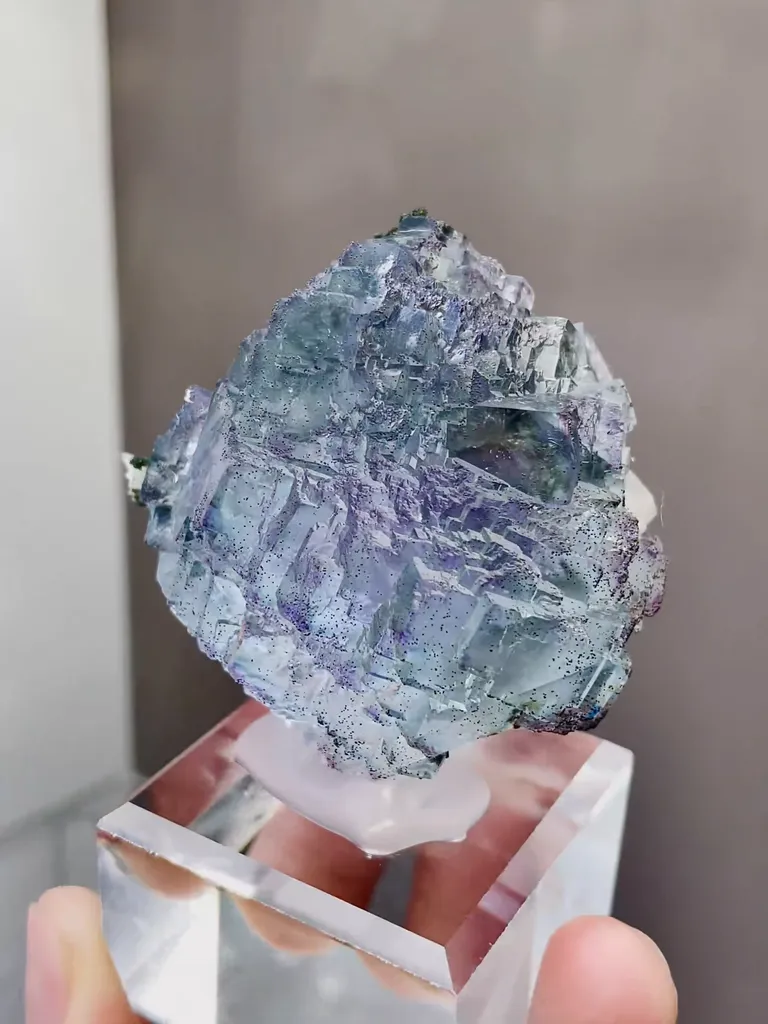 Natural Stepped Blue Fluorite comes from Yaogangxian,Hunan 55*30*50MM image