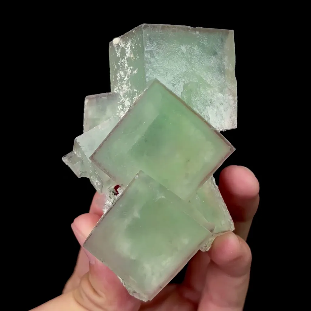 Natural Stepped Green Cubic Fluorite Mineral Specimen,High Quality Specimen,XIANGHUALING,HUNAN,CHINA(57*33*84mm) image