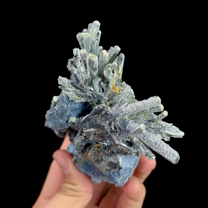 Natural Stibnite and Cacite, Mineral Specimen:Guizhou,China (80*95*85MM) image