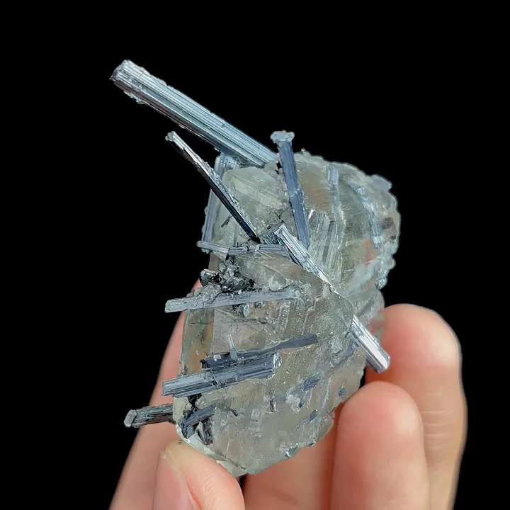 Natural Stibnite and Calcite, Mineral Specimen:Fujian,China (45*25*50MM) - image 3
