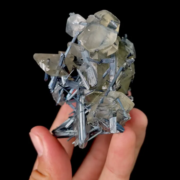 Natural Stibnite and Calcite, Mineral Specimen:Fujian,China (50*65*55MM) - image 4