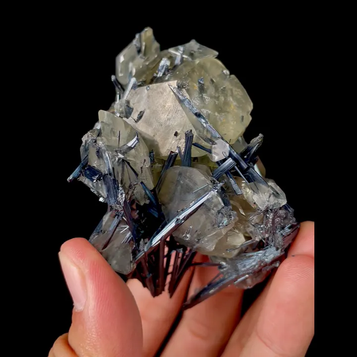 Natural Stibnite and Calcite, Mineral Specimen:Fujian,China (50*65*55MM) - image 5