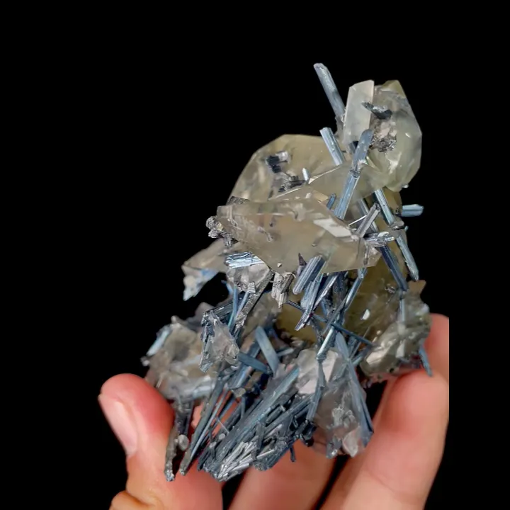 Natural Stibnite and Calcite, Mineral Specimen:Fujian,China (50*65*55MM) - image 3