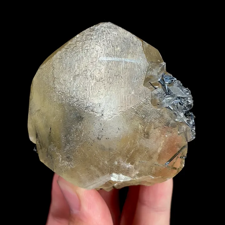 Natural Stibnite and Calcite, Mineral Specimen:Fujian,China (65*60*40MM) image