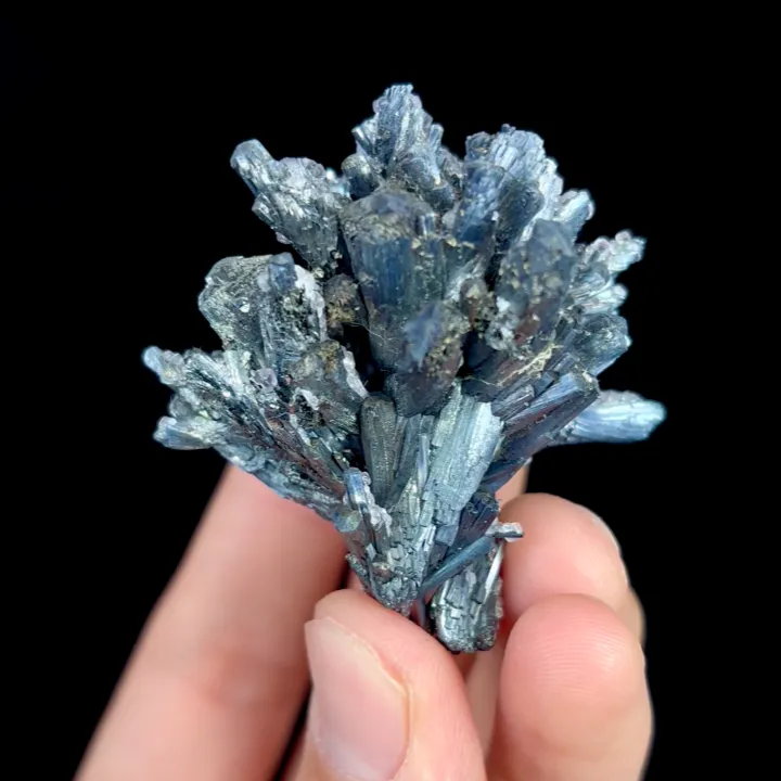 Natural Stibnite and Calcite, Mineral Specimen:Guizhou,China (45*50*40MM) image