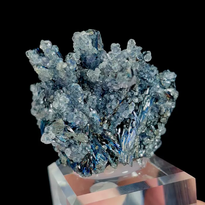 Natural Stibnite and Calcite, Mineral Specimen:Guizhou,China (50*40*45MM) image