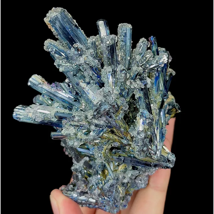 Natural Stibnite and Calcite, Mineral Specimen:Guizhou,China (80*90*65MM) - image 5