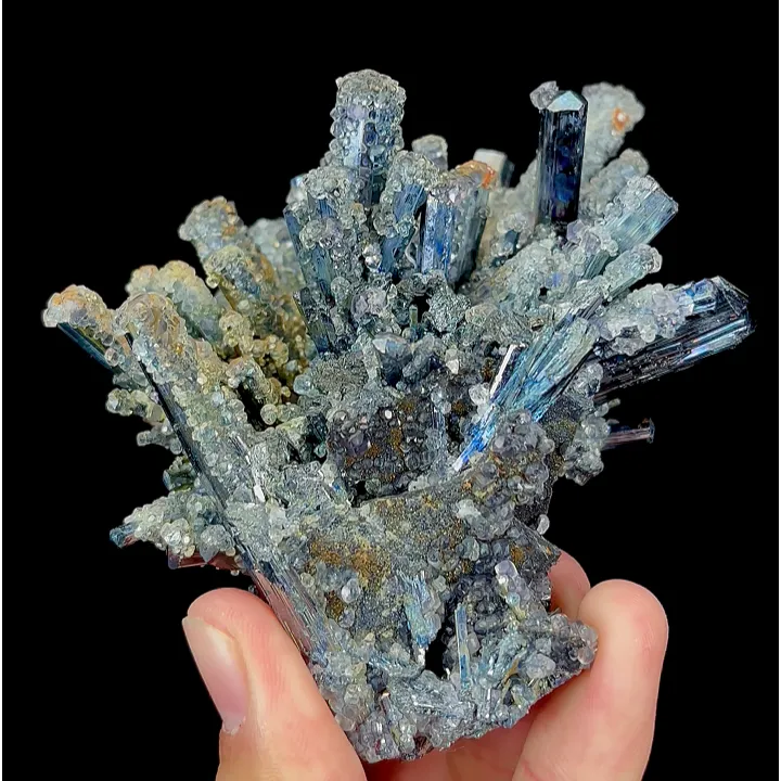 Natural Stibnite and Calcite, Mineral Specimen:Guizhou,China (80*90*65MM) image