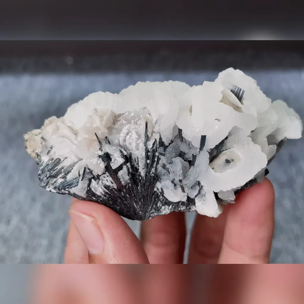 Natural Stibnite and Calcite Symbiosis comes from Guizhou,China 80*45*35MM image