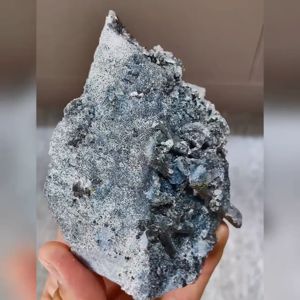 Natural Stibnite and Calcite Symbiosis comes from Guizhou,China 85*100*60MM - image 4