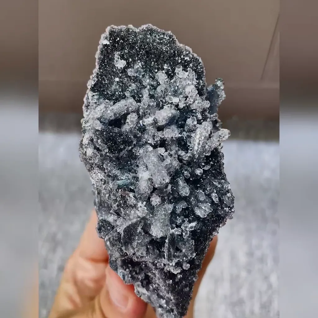 Natural Stibnite and Calcite Symbiosis comes from Guizhou,China 85*100*60MM - image 3