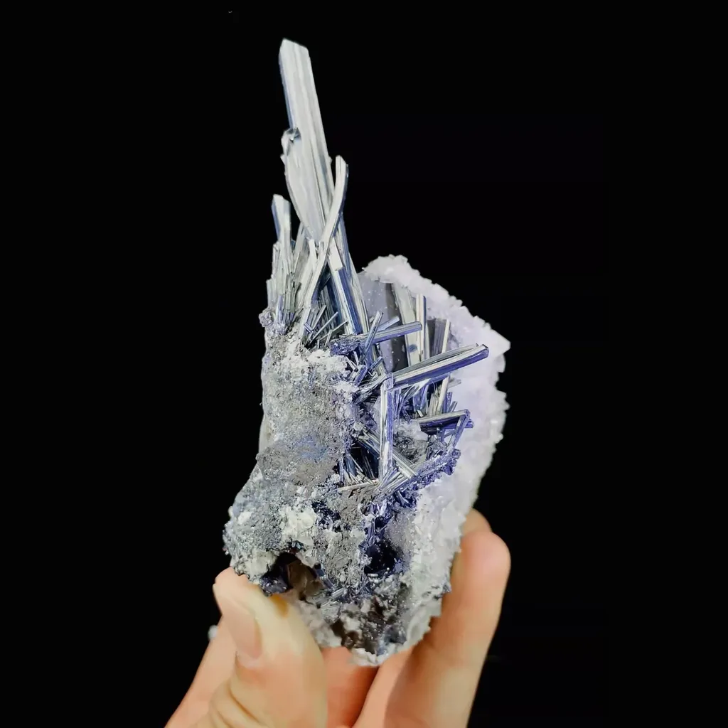 Natural Stibnite and Calcite Symbiosis comes from Guizhou,China 90*40*115MM - image 2