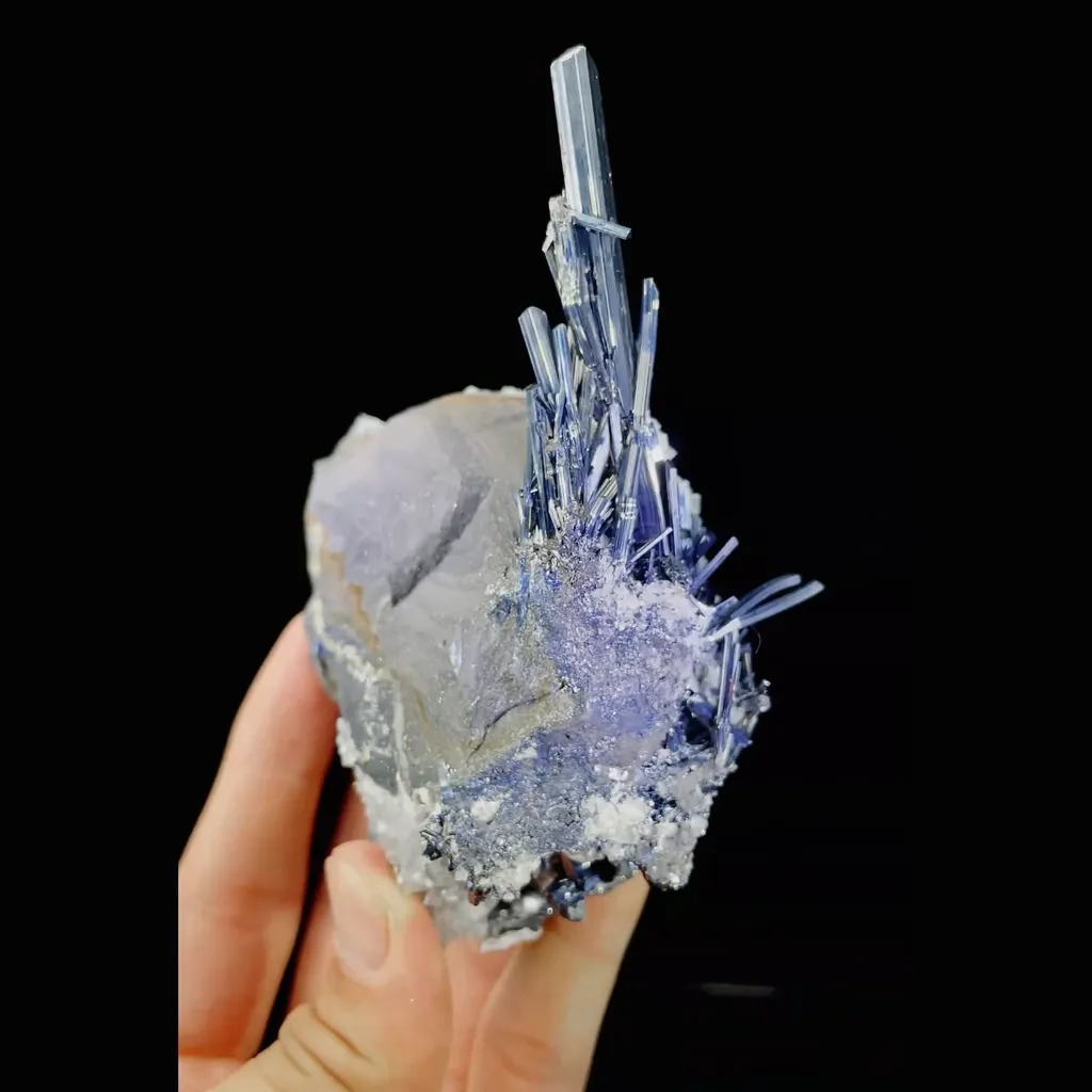 Natural Stibnite and Calcite Symbiosis comes from Guizhou,China 90*40*115MM - image 3