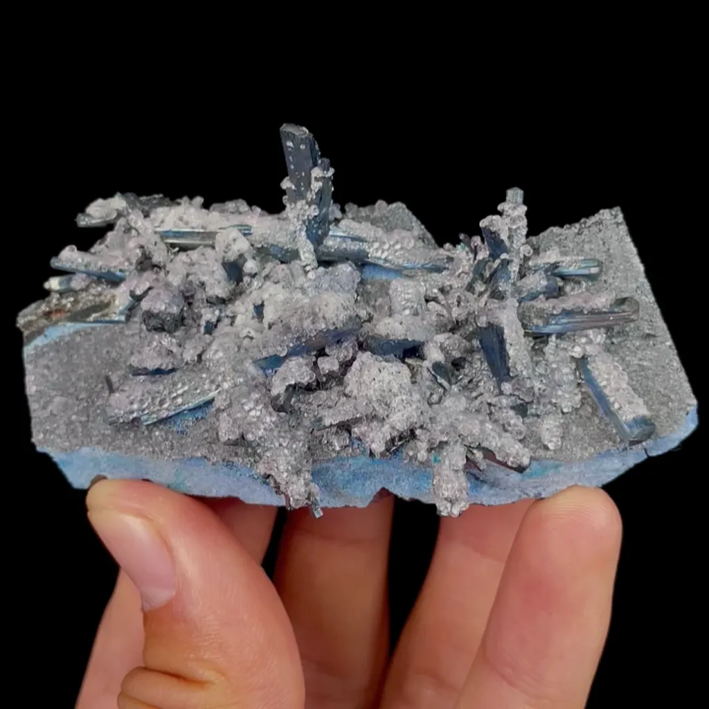 Natural Stibnite and Calcite,Mineral Specimen:Guizhou,China (80*35*30MM) image