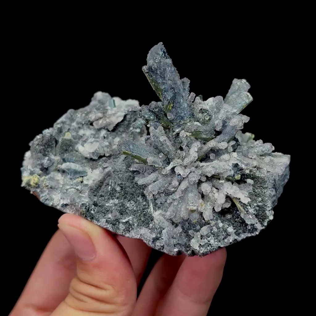 Natural Stibnite and Fluorite Mineral Specimen,High Quality Specimen,GUIZHOU,CHINA(90*65*55mm) image