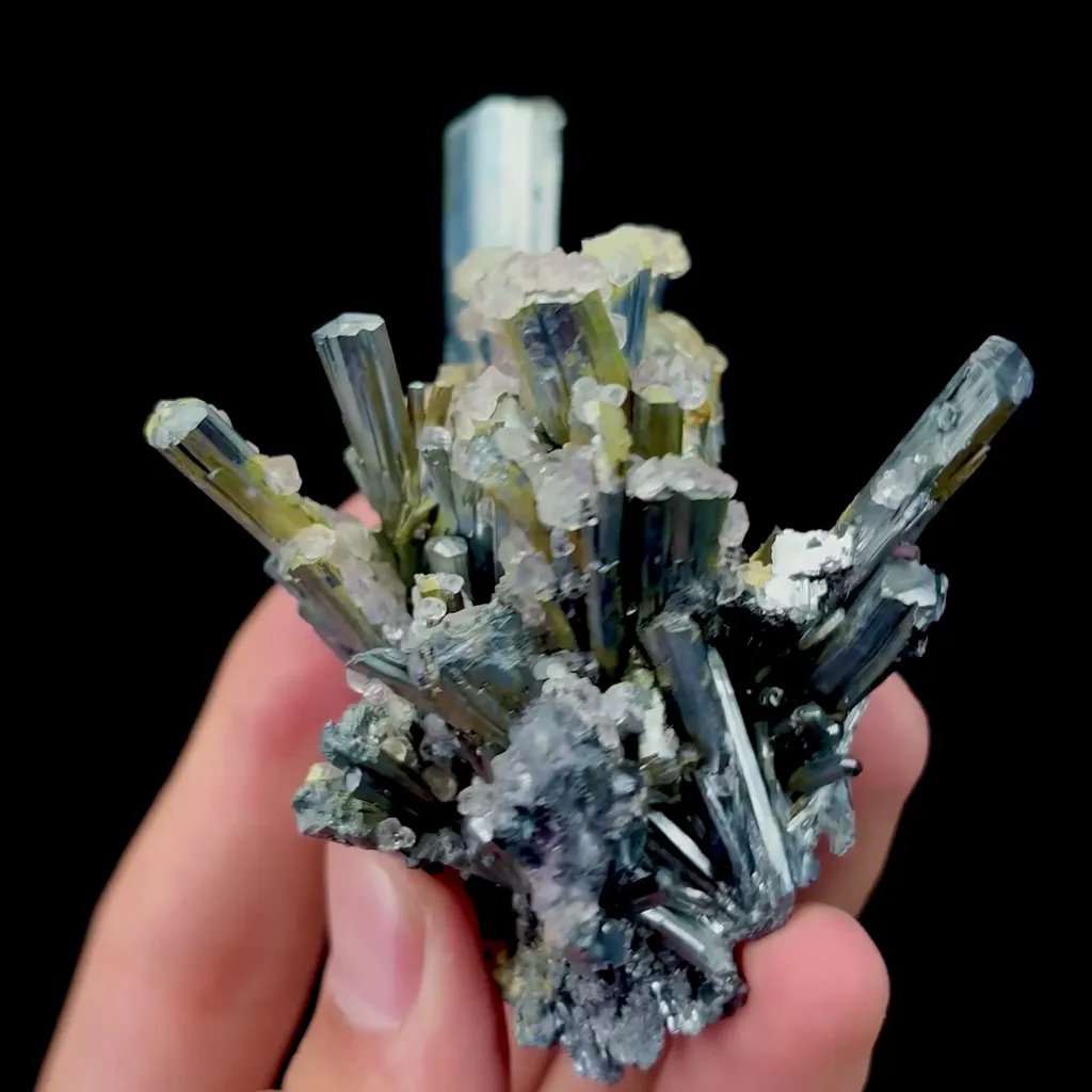 Natural Stibnite and Fluorite Mineral Specimen,High Quality Specimen,HUNAN,CHINA(67*44*70mm) - image 3