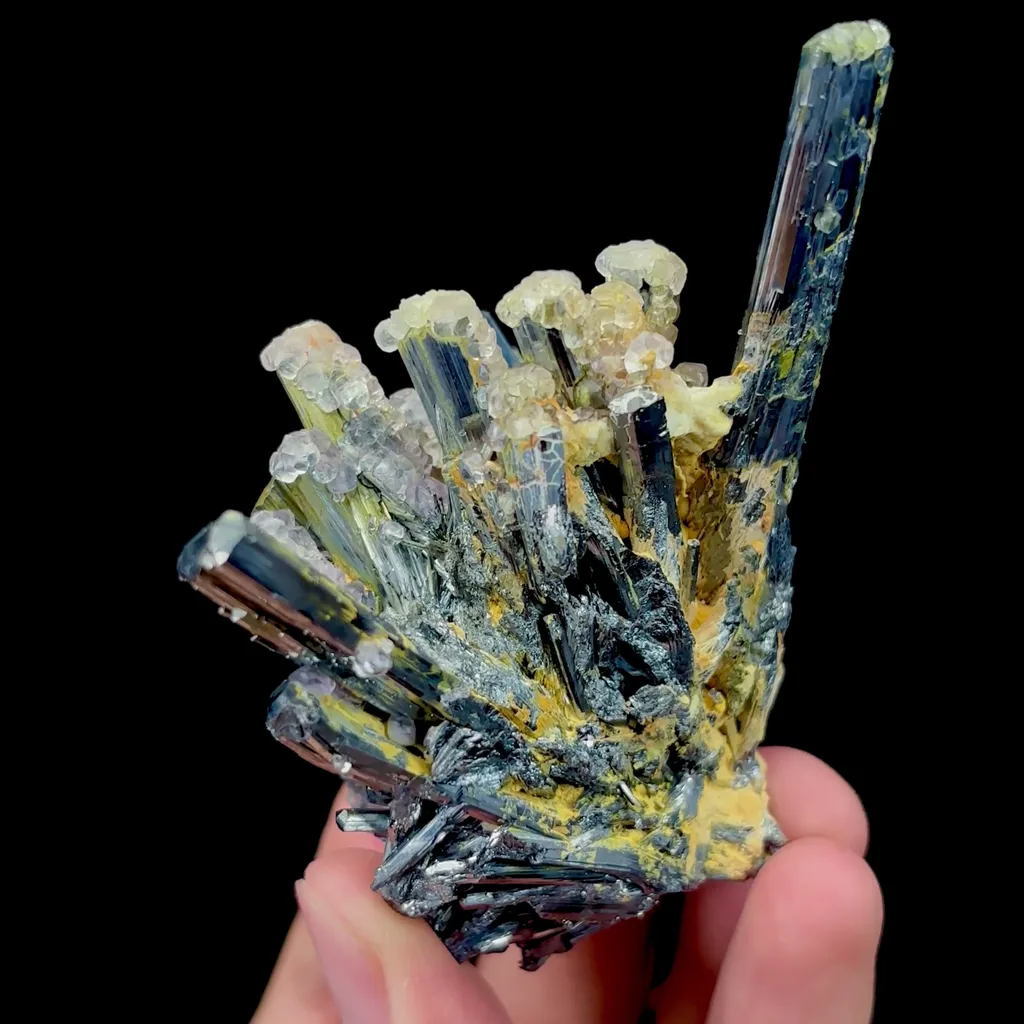 Natural Stibnite and Fluorite Mineral Specimen,High Quality Specimen,HUNAN,CHINA(67*44*70mm) - image 4