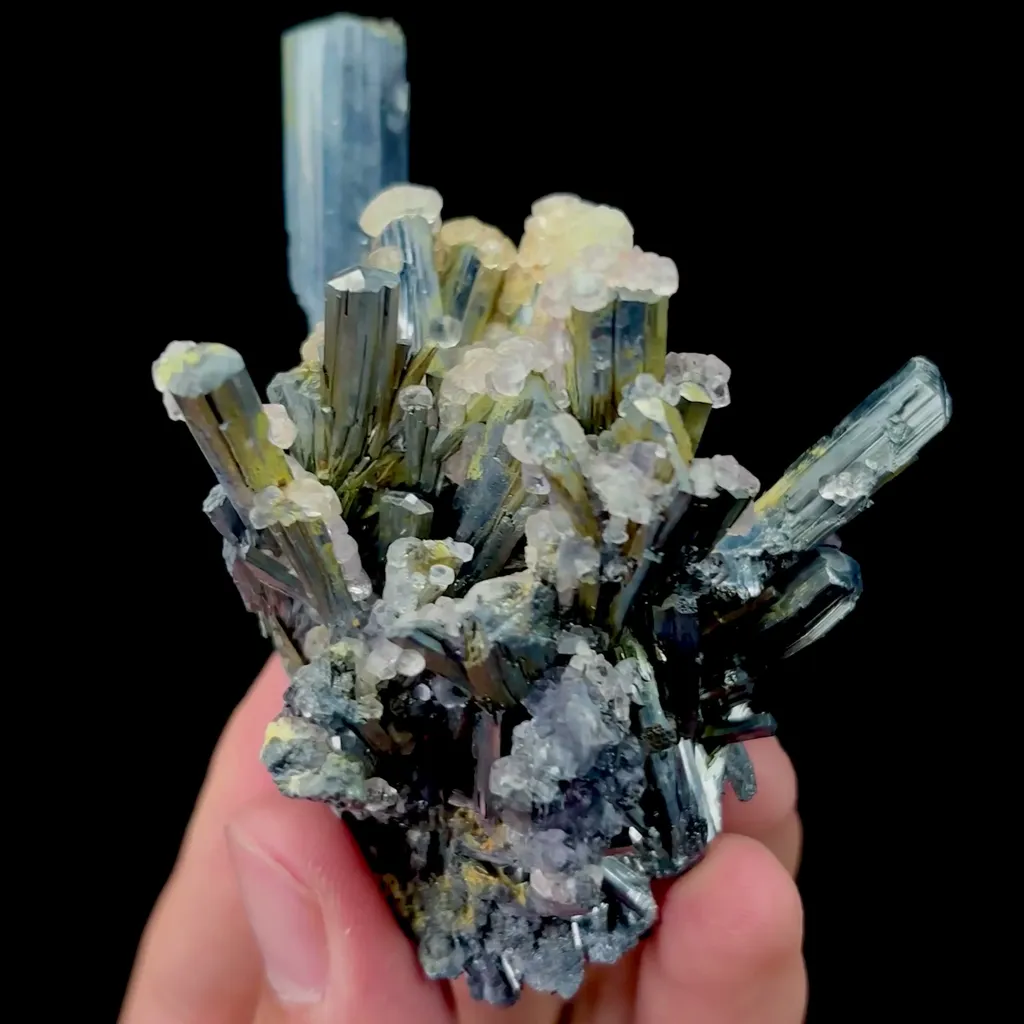 Natural Stibnite and Fluorite Mineral Specimen,High Quality Specimen,HUNAN,CHINA(67*44*70mm) - image 2