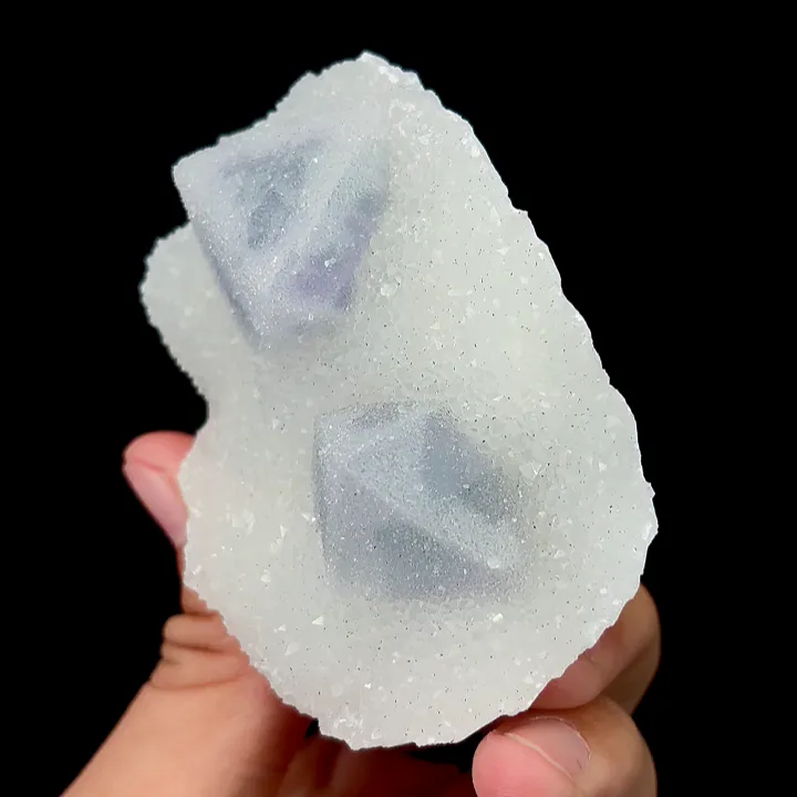 Natural Sugar Blue Fluorite,Octahedron Mineral Specimen:FUJIAN(78*55*32mm) - image 4