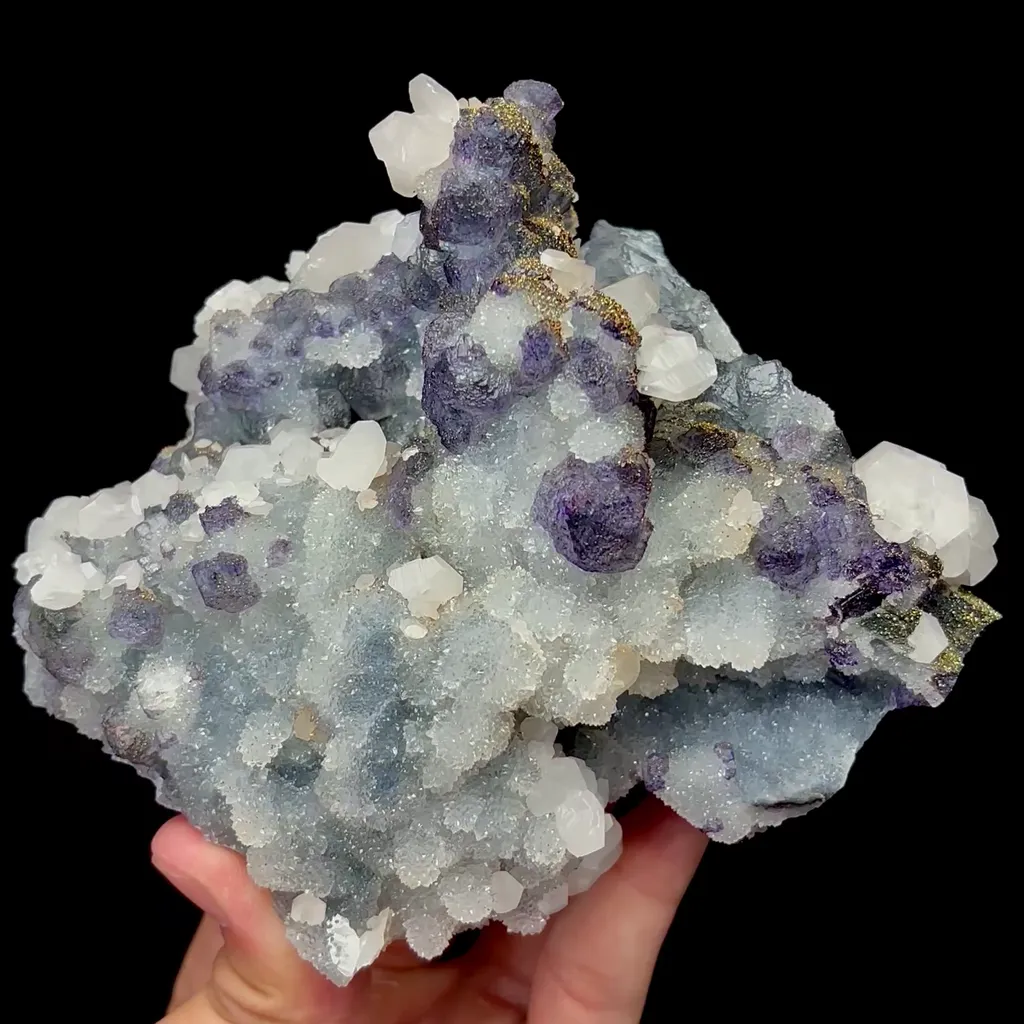 Natural Sugar Fluorite and Calcite Mineral Specimen,High Quality Specimen,FUJIAN,CHINA(136*110*66mm) image
