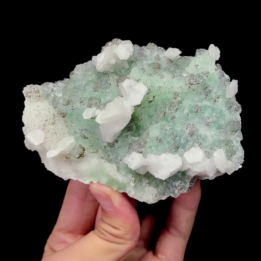 Natural Sugar Fluorite and Calcite Mineral Specimen,High Quality Specimen,ZHEJIANG,CHINA(113*83*43mm) image