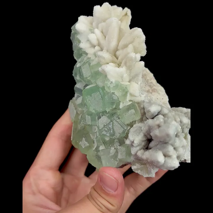Natural Sugar Fluorite and Quartz, Mineral Specimen: Fujian,China (115*75*85MM) - image 4