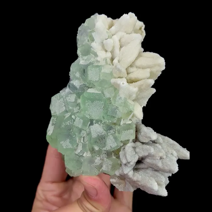Natural Sugar Fluorite and Quartz, Mineral Specimen: Fujian,China (115*75*85MM) - image 6