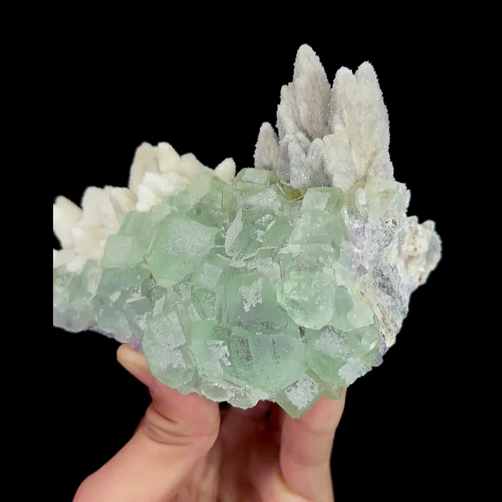 Natural Sugar Fluorite and Quartz, Mineral Specimen: Fujian,China (115*75*85MM) - image 3
