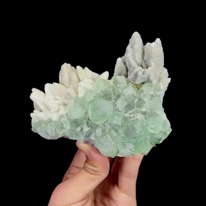 Natural Sugar Fluorite and Quartz, Mineral Specimen: Fujian,China (115*75*85MM) image
