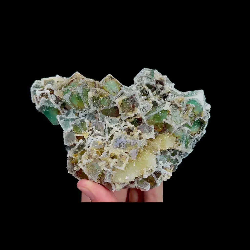 Natural Sugar Fluorite Mineral Specimen,High Quality Specimen,FUJIAN,CHINA(145*100*40mm) image