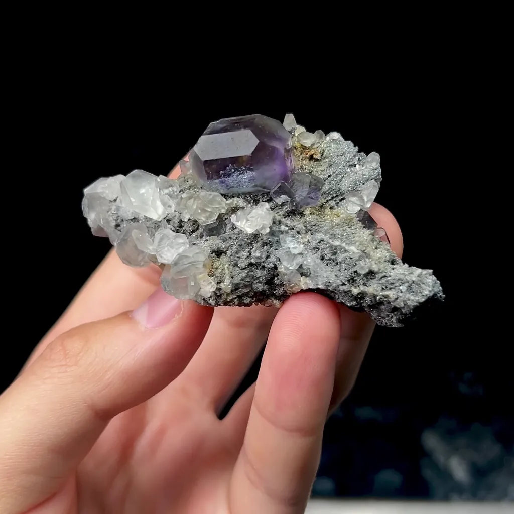 Natural Tanzanite Fluorite and Calcite Mineral Specimen,High Quality Specimen,FUJIAN,CHINA(70*35*25mm) - image 3