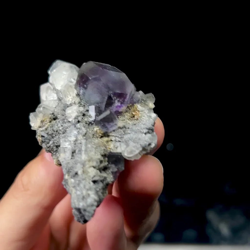 Natural Tanzanite Fluorite and Calcite Mineral Specimen,High Quality Specimen,FUJIAN,CHINA(70*35*25mm) - image 2