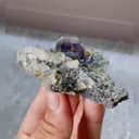 Natural Tanzanite Fluorite and Calcite Symbiosis comes from Fujian,China 70*35*25MM - image 3