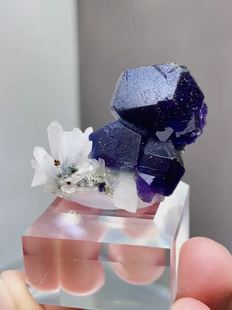 Natural Tanzanite Fluorite and Quartz coexist comes from Fujian,China 35*25*20MM image