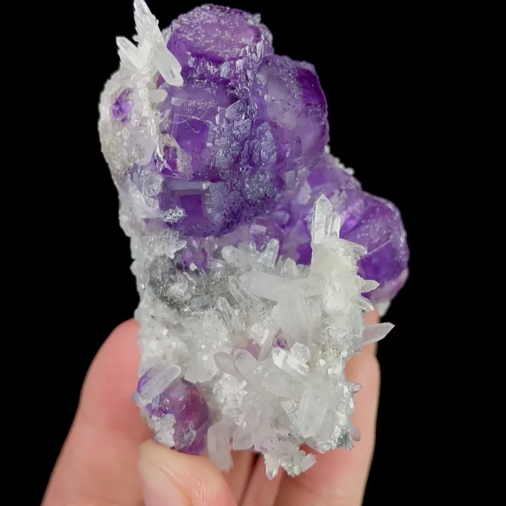 Natural Tanzanite Fluorite and Quartz, Mineral Specimen: Fujian,China (70*45*40MM) image