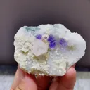 Natural Tanzanite Fluorite coexists with Mercedes-Benz Calcite and Flaky Calcite comes from Fujian,China 60*47*25MM - image 2