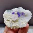 Natural Tanzanite Fluorite coexists with Mercedes-Benz Calcite and Flaky Calcite comes from Fujian,China 60*47*25MM - image 3