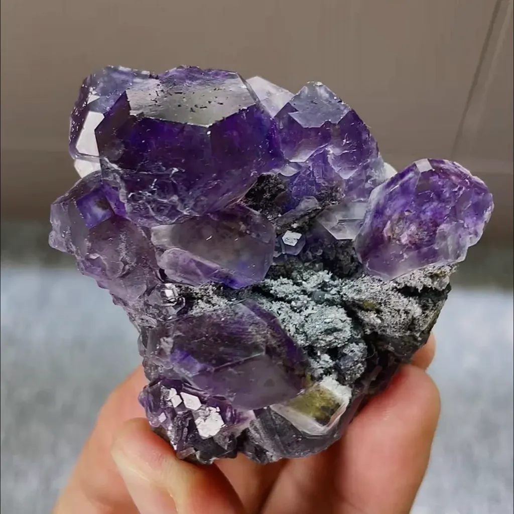 Natural Tanzanite Fluorite comes from Fujian,China 60*55*35MM image