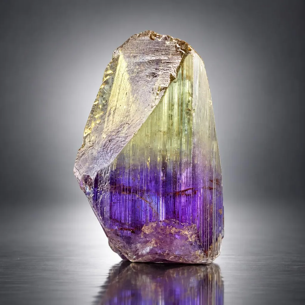 Natural Terminated Bicolor Tanzaite Crystal, Yellow-Blue Tenzanite Gem, Gem Grade Tanzanite - image 6