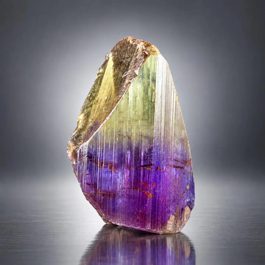 Natural Terminated Bicolor Tanzaite Crystal, Yellow-Blue Tenzanite Gem, Gem Grade Tanzanite - image 7