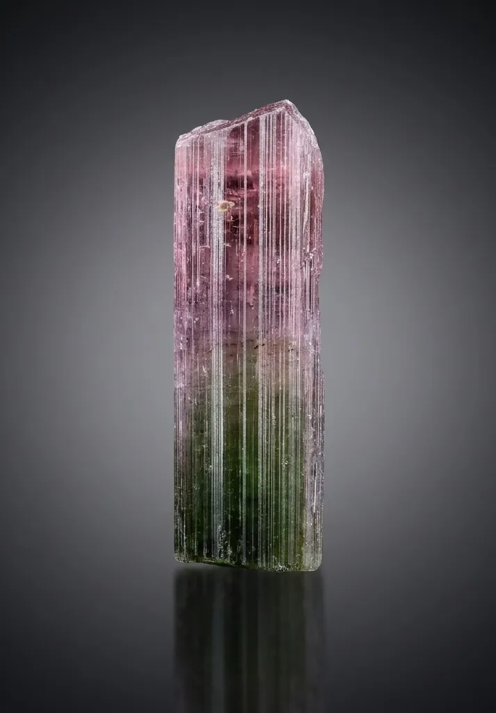 Natural terminated Bicolor Tourmaline Crystal from Afghanistan image