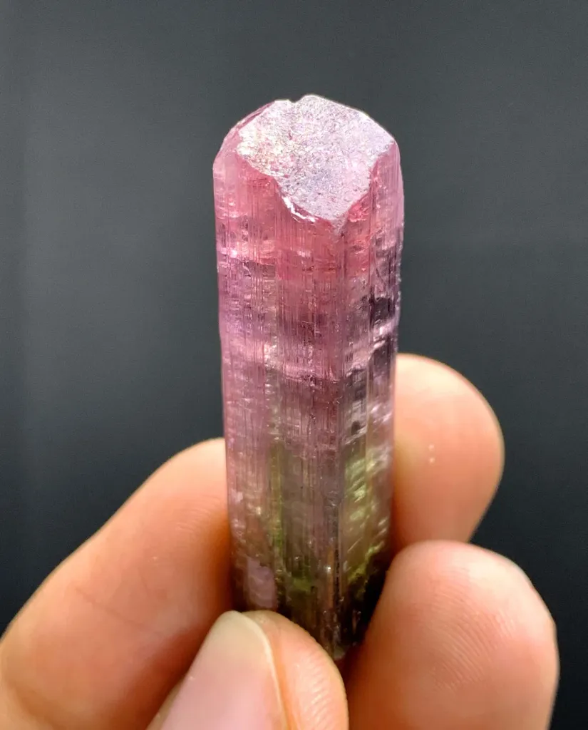 Natural terminated Bicolor Tourmaline Crystal from Afghanistan - image 6