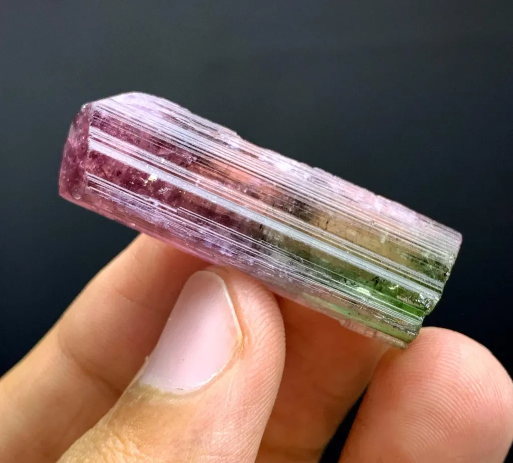 Natural terminated Bicolor Tourmaline Crystal from Afghanistan - image 3