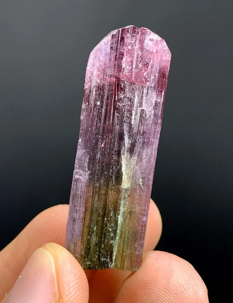 Natural terminated Bicolor Tourmaline Crystal from Afghanistan - image 5