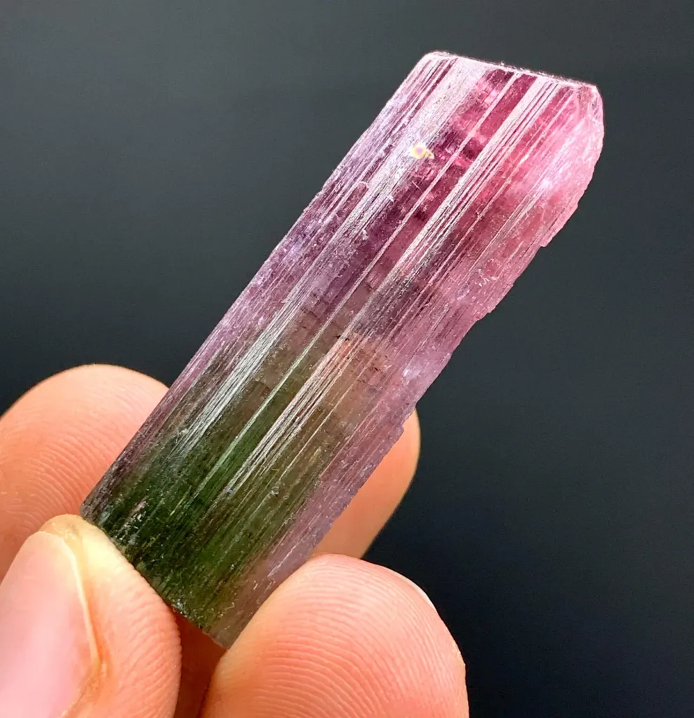 Natural terminated Bicolor Tourmaline Crystal from Afghanistan - image 2