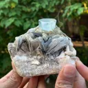 Natural Terminated Blue Aquamarine Crystal With Muscovite Mica, Aquamarine Specimen, Raw Aquamarine, Minerals Specimen From Nagar - - image 1